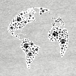 World Atlas Dog Paw Prints T-Shirt